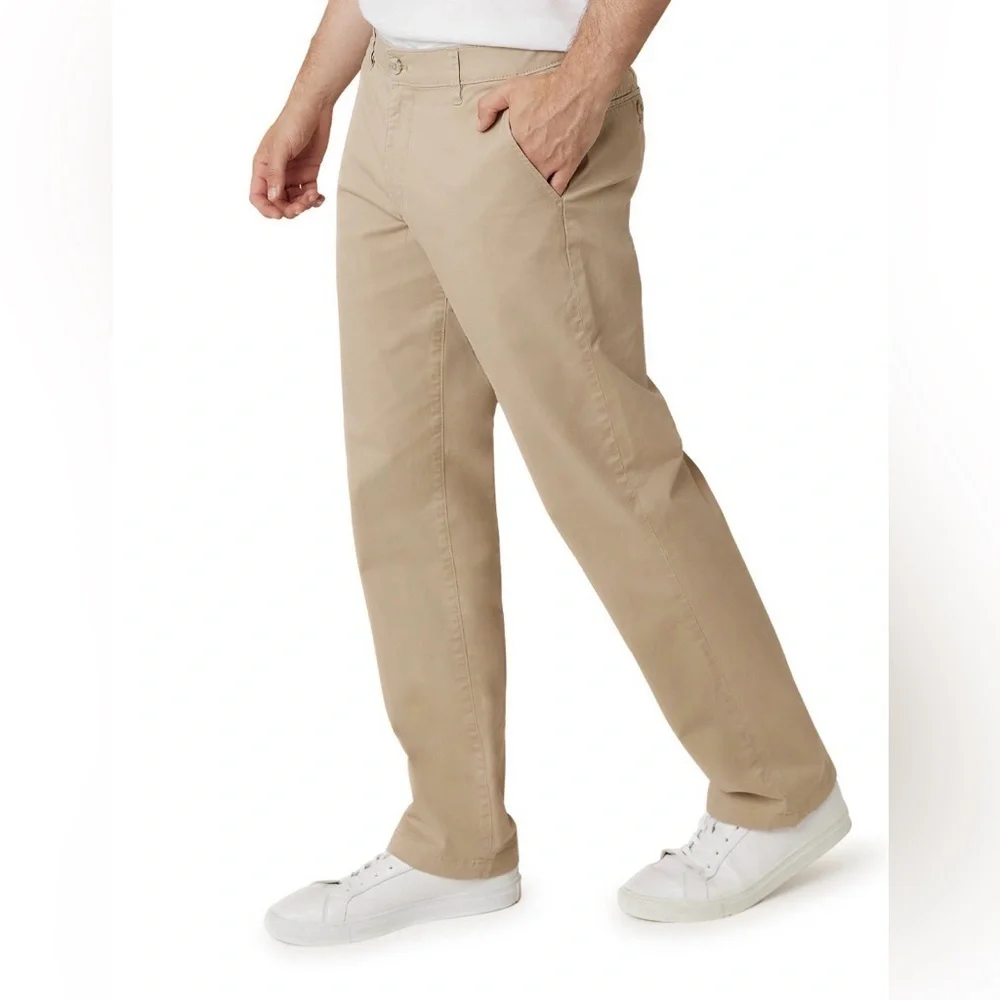 Chaps Men's Straight Fit Comfort Stretch Chinos with Flex Waistband, Size 40x30 - Picture 2 of 12